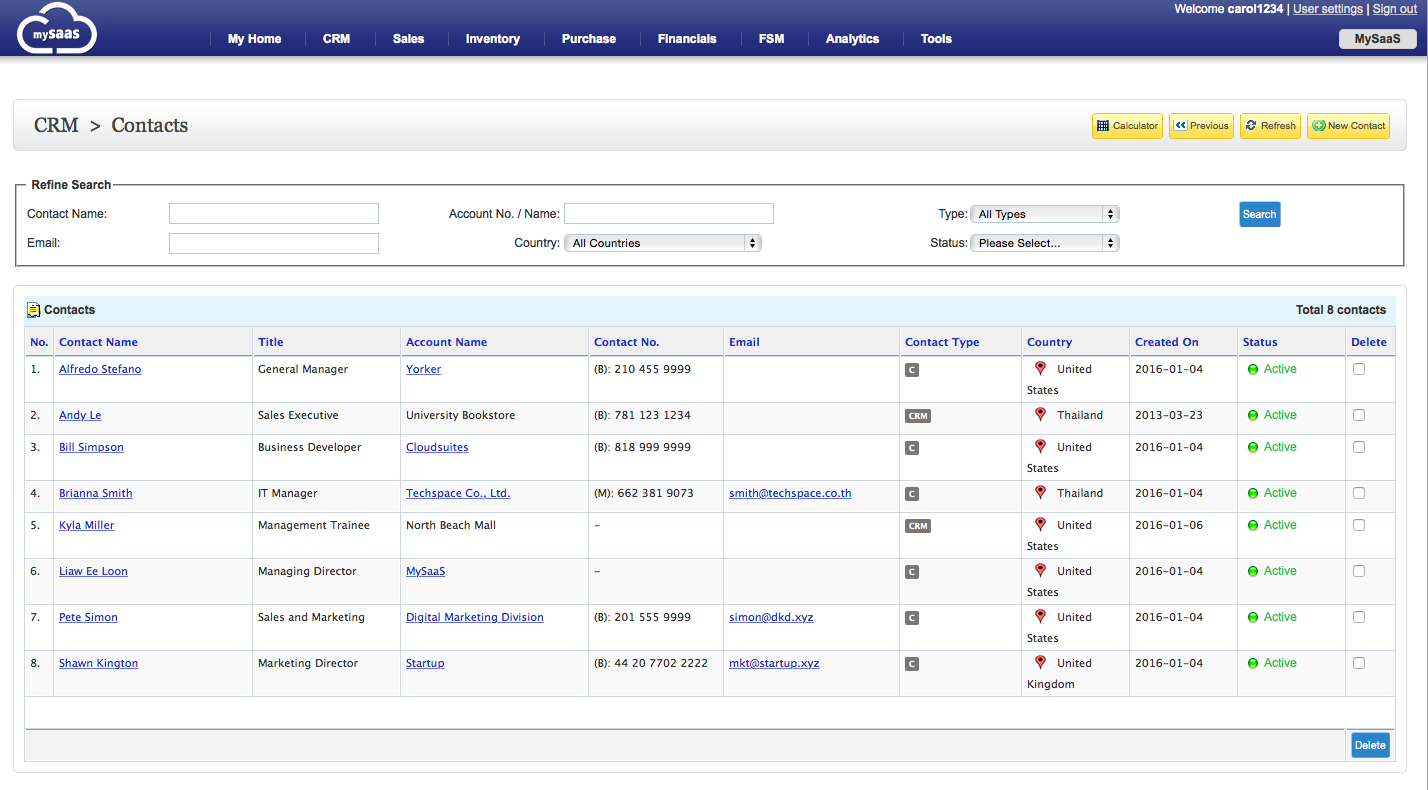 Sales Contacts